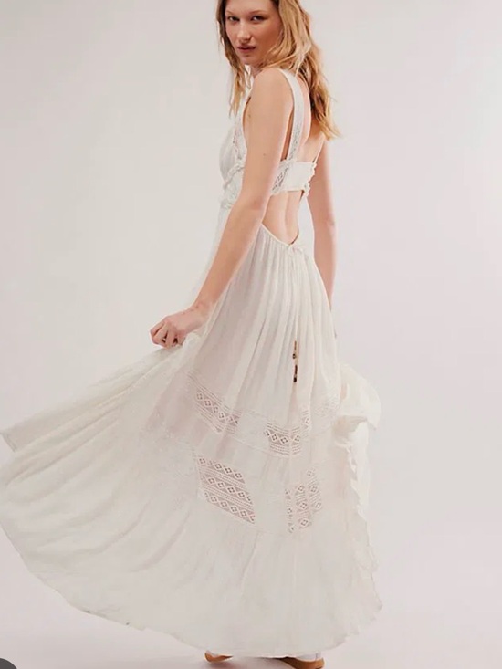 Free People Dresses & Skirts - Free People Hadlee Maxi Dress White
